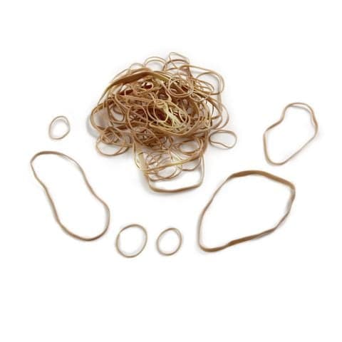 Elastic Rubber Bands, Natural, Box of 152 x 1.5mm - 100g