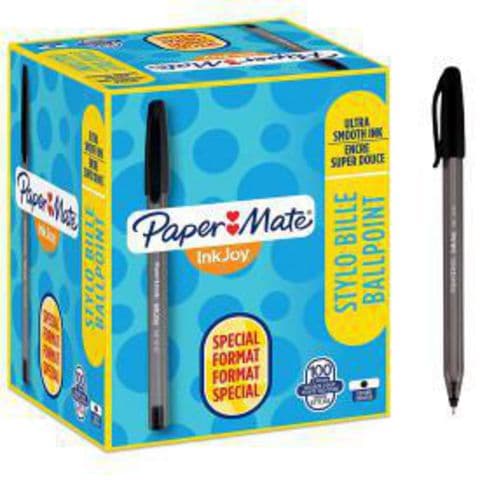 Paper Mate Inkjoy 100 Cap, Black – Pack of 100