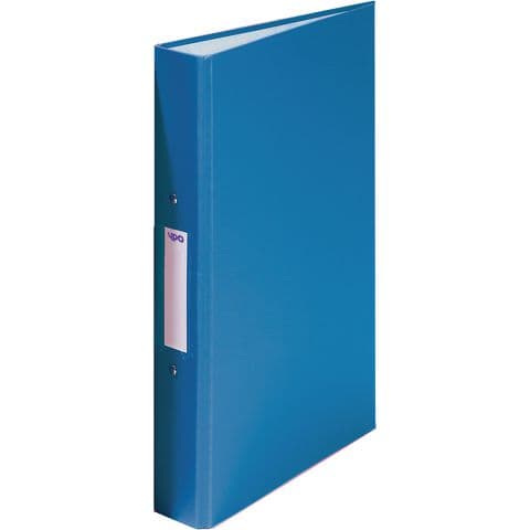 YPO Glossy Ring Binder, A4, Polypropylene on Board, 2 Ring, Blue - Pack of 10