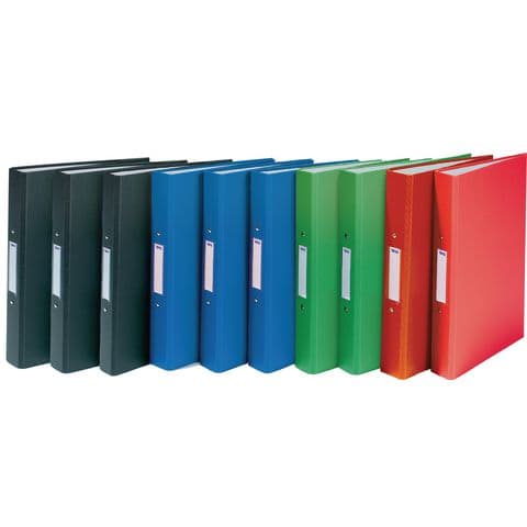 YPO Glossy Ring Binder, A4, Polypropylene on Board, 2 Ring, Assorted Colours - Pack of 10