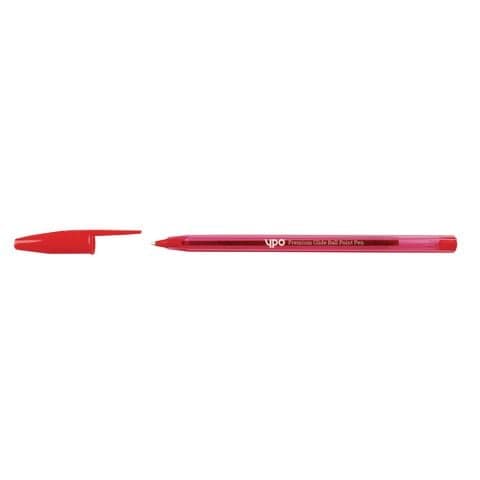YPO Premium Glide Ballpoint Pens, Red - Pack of 50.