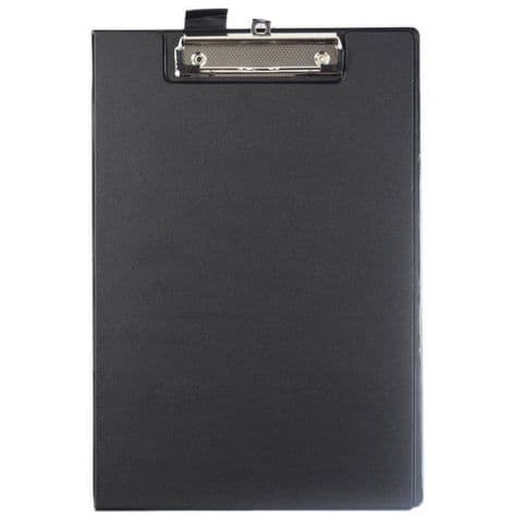 Clipboard with Folding Cover, Black. Pack of 10