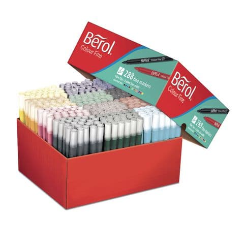 Berol Colourfine Colouring Pens, Assorted Colours - Box of 288.