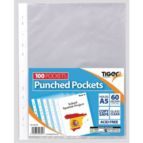 Punched Pockets A5 - Pack of 100