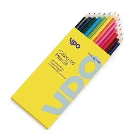 YPO Colouring Pencils, 12 x 12 Assorted Colours – Pack of 144