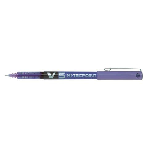 Pilot V5 Hi-Tecpoint Rollerball - Pack 12. Violet