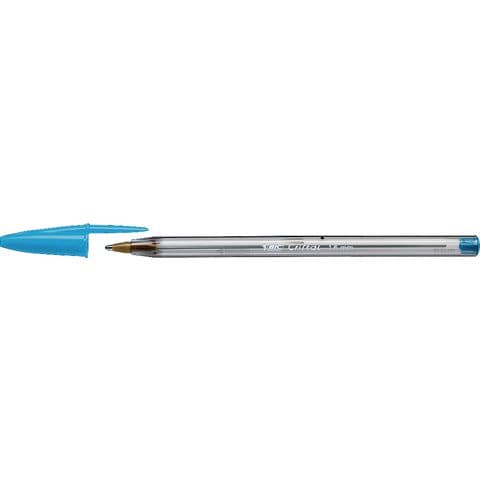 BIC&reg; Cristal Fun Ballpoint Pen, Large, Turqoise - Pack of 20.
