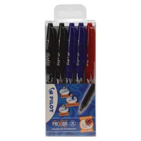 Pilot FriXion Ball Pens, Assorted Colours – Pack of 5