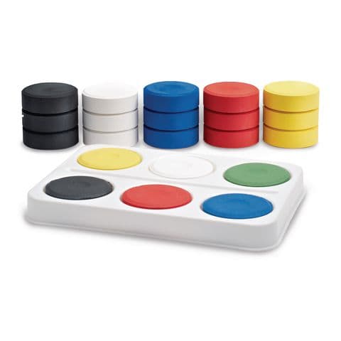 Colour Block Paint - Pack of 6 x Assorted and Palette