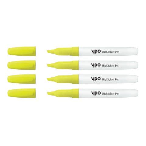 YPO Highlighter Pens, Yellow - Pack of 12