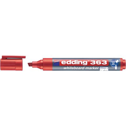 edding 363 Drywipe/Whiteboard Markers, Chisel Tip, Red - Pack of 10
