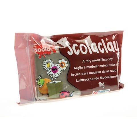 Scolaclay Air Drying Modelling Clay, Light Stone – 1kg