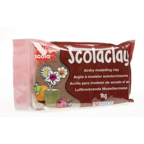 Scolaclay Air Drying Modelling Clay, Terracotta – 1kg