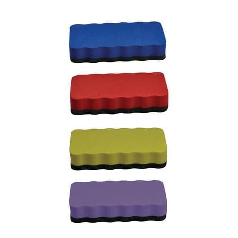 YPO Magnetic Whiteboard Eraser, Assorted Colours - Pack of 8