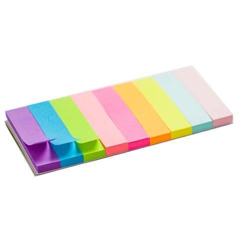 YPO Pastel & Neon Paper Indexes - 9 Pads, 450 Sheets, 50 x 12mm