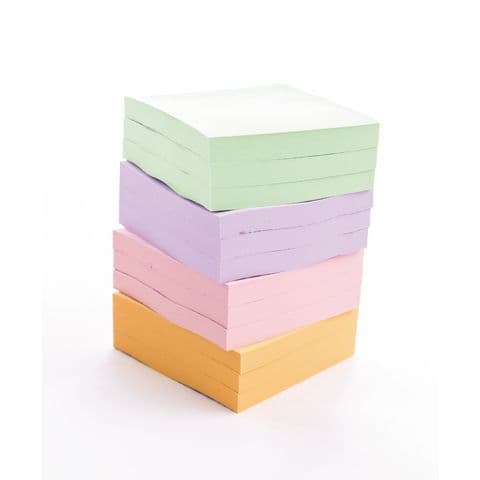 YPO Pastel Sticky Notes, 76 x 76mm, 100 Sheets - Pack of 12