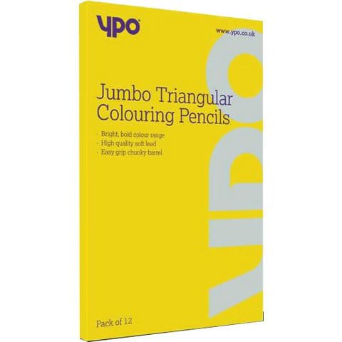 YPO Jumbo Triangular Colouring Pencils – Pack of 12