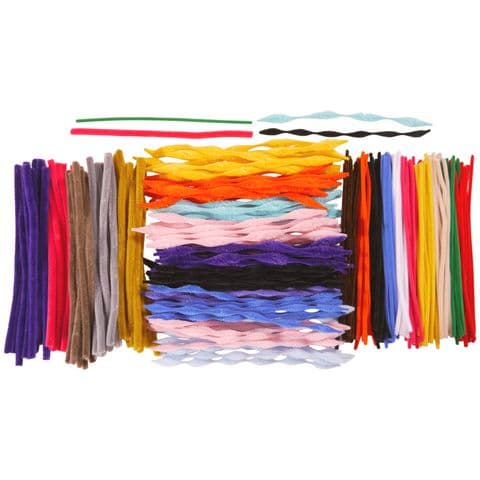 Textured Pipe Cleaners - Pack of 250. Assorted