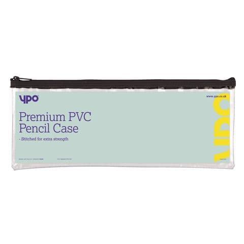 YPO Premium Clear Pencil Case - 330mm(W)  PVC Stitched. Pack of 12