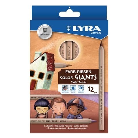 Lyra Colour Giants Skin Tones Colouring Pencils - Pack of 12