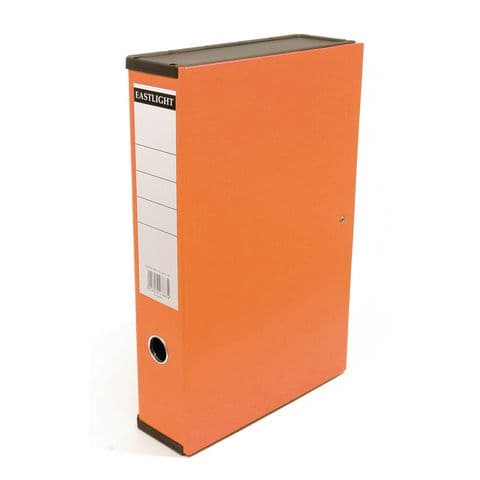 Box File, Foolscap, Paper on Board, Orange
