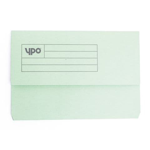 YPO Economy Document Wallet, Foolscap, Green - Pack of 50