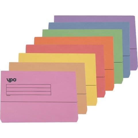 YPO Economy Document Wallet, Foolscap, Assorted Colours - Pack of 50
