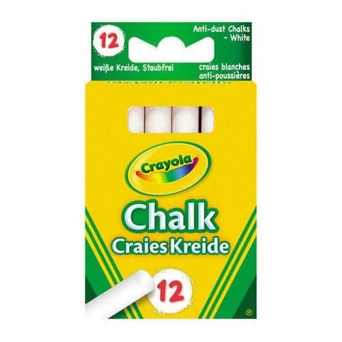 Crayola Anti-Dust School Chalk - Pack of 12 x White