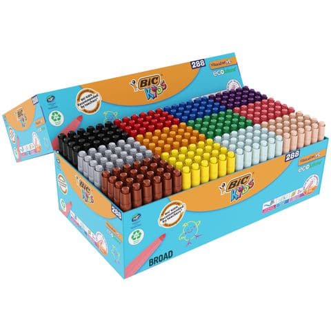 BIC Kids Visacolour XL Felt Tip Colouring Pens, Broad Tip, 12 Assorted Colours – Pack of 288