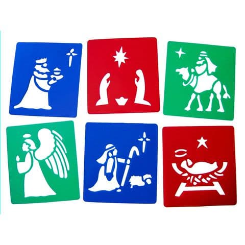 Nativity Stencils, Assorted Designs – Pack of 6