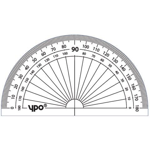 YPO 180&deg; Semi-Circular Protractor, 10cm Base - Pack of 10.