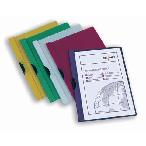 Clip File Presentation Folder Snopake, A4, Assorted Colours – Pack of 5