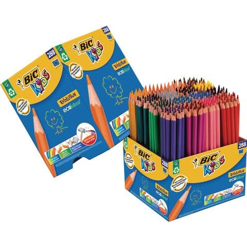 BIC&reg; Kids Evolution ECOlutions Colouring Pencils, Assorted Colours - Pack of 288