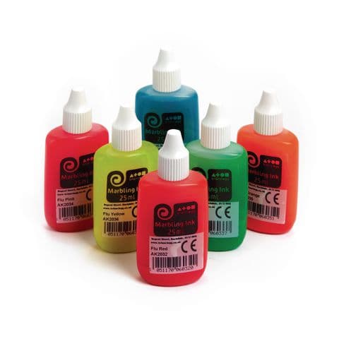 Marbling Inks 6 x 25ml Fluorescent Colours