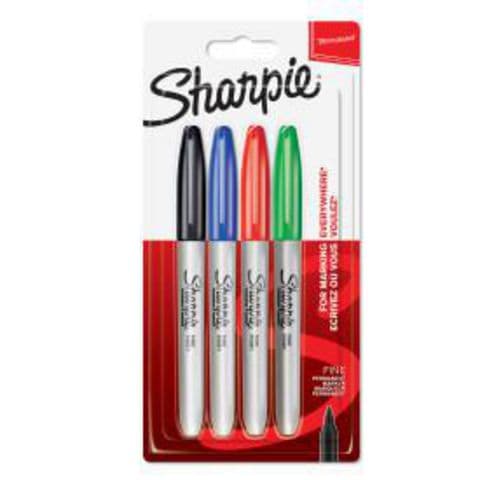 Sharpie&reg; Fine Point Permanent Markers, Assorted Colours – Pack of 4