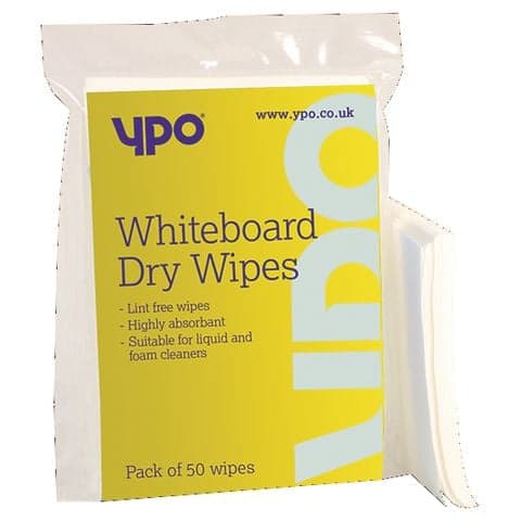 YPO Dry Whiteboard Wipes - Pack of 50