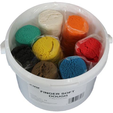 Finger Soft Dough, Standard Colours - Pack of 8 x 300g