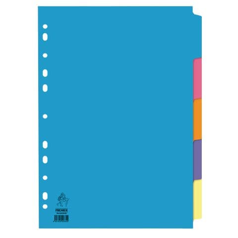 A4 Subject Dividers - 5 tabs,  Pack of 50