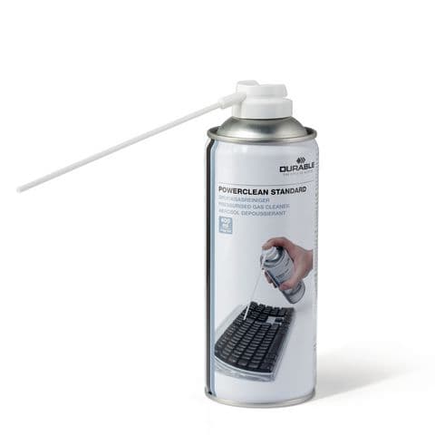 Air duster for removing dust and dirt from sensitive equipment and hard to reach areas.