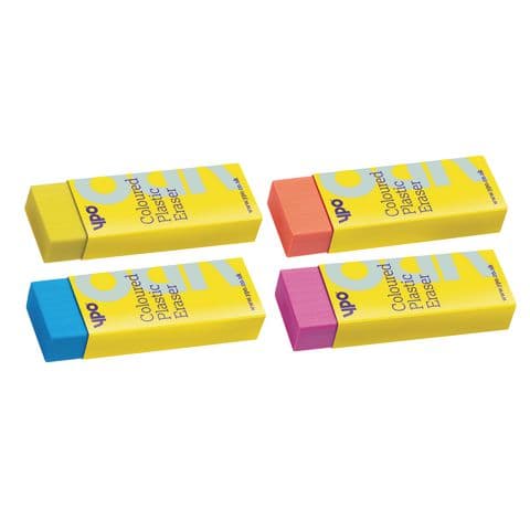 YPO Plastic Erasers, Assorted Colours - Pack of 20