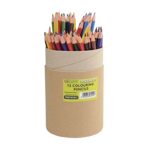 Recycled Colouring Pencils Wood Free - Pack of 72
