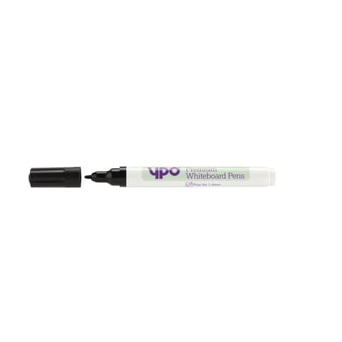 YPO Premium Drywipe Marker Fine Tip Black Pk36