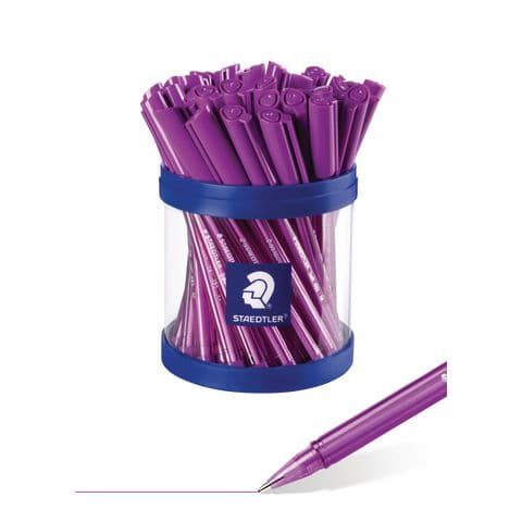 Staedtler Triangular 432 Ballpoint Pen, Purple - Pack of 40