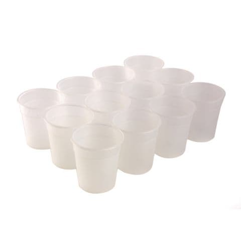 Non-Spill Standard Water Pots, Translucent - Pack of 12