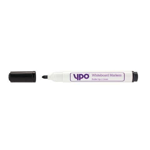 YPO Drywipe Marker Bullet Tip Black Pk12