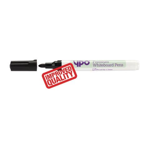 YPO Premium Drywipe Marker Broad Tip Black Pk36