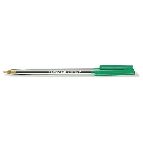 Staedtler 430 Ballpoint Pen, Green - Pack of 10