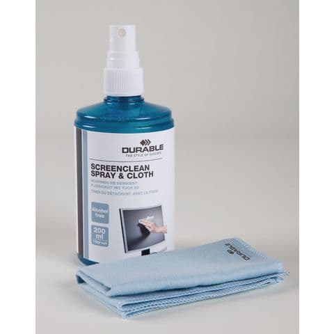 Durable Screenclean Spray and Cloth