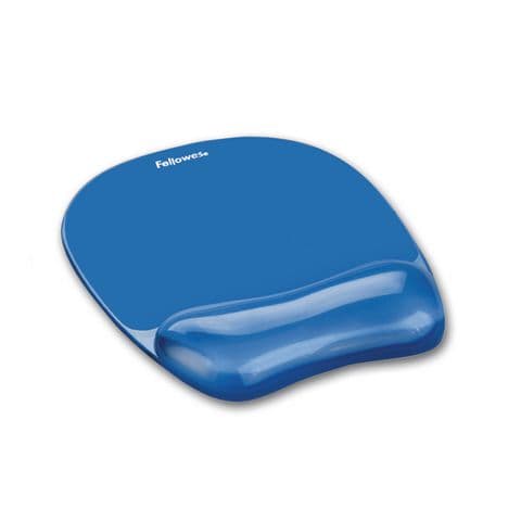 Fellowes Crystals&trade; Gel Mouse Pad with Wrist Support - Blue