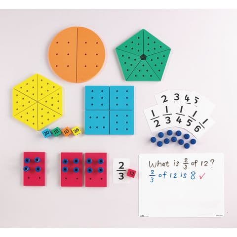 YPO Fraction of quantities - Set includes dice, shapes, cards and pegs